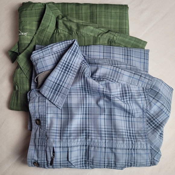 Eddie Bauer Lot Of 2 Men's Short Sleeve Button Up Plaid Shirts Size XXL - Picture 1 of 14